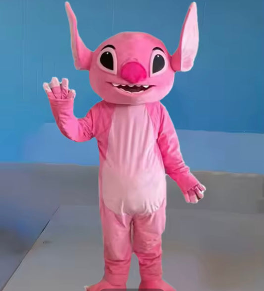 Angel mascotte verhuur 🌸 De schattige roze vriendin van Stitch – Angel maakt jouw feestje magisch!