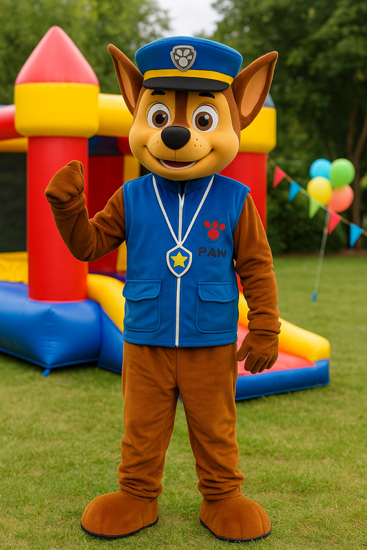 Paw patrol Chase verhuur Altijd paraat – Chase van Paw Patrol komt jouw feestje redden!
Maak jouw kinderfeest onvergetelijk met onze vrolijke Chase mascotte. Deze stoere politiehond zorgt voor plezier, interactie en een feest vol blije gezichten.